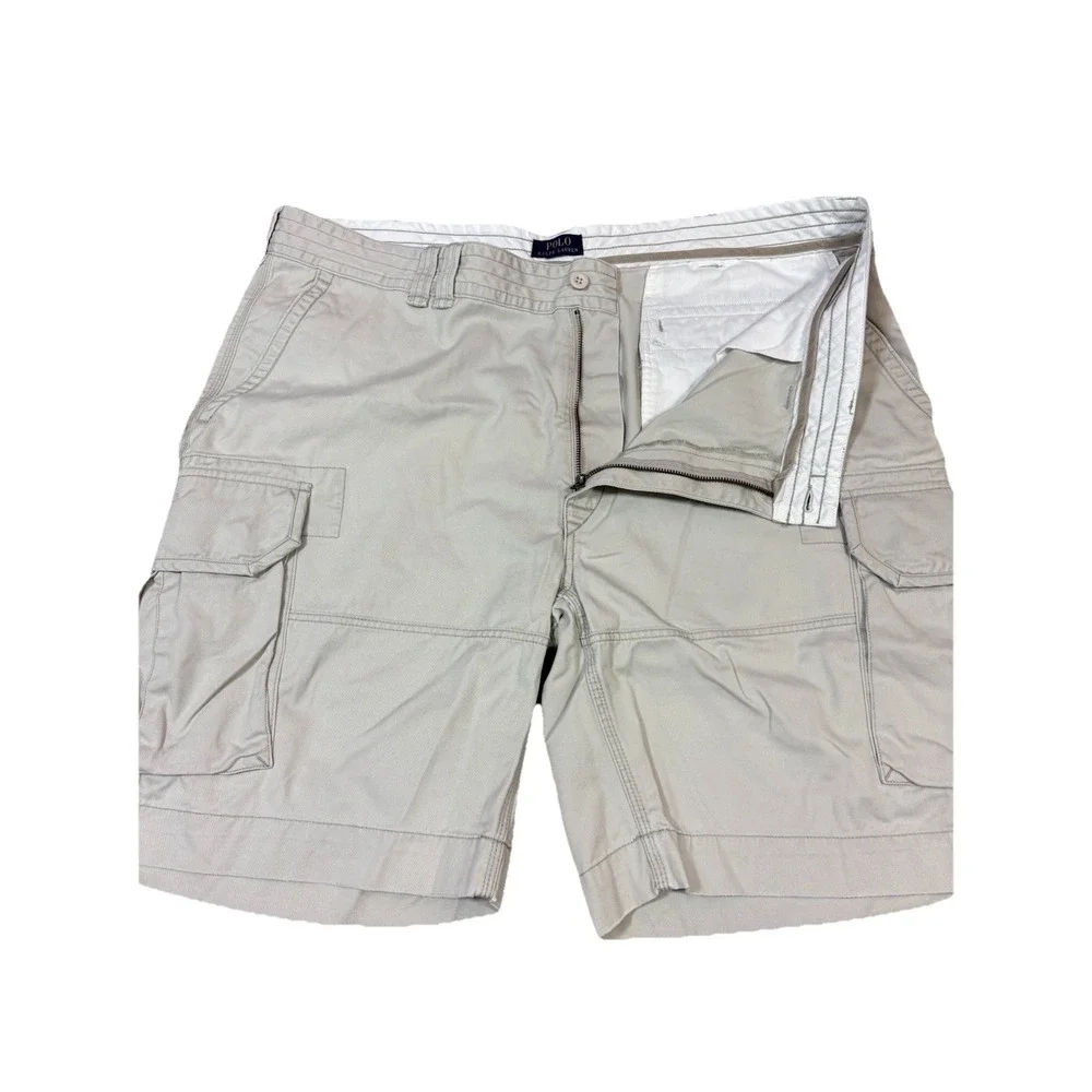 Polo‎ Ralph Lauren Men's Cargo Shorts Khaki Beige Classic Polo Chino Size 36